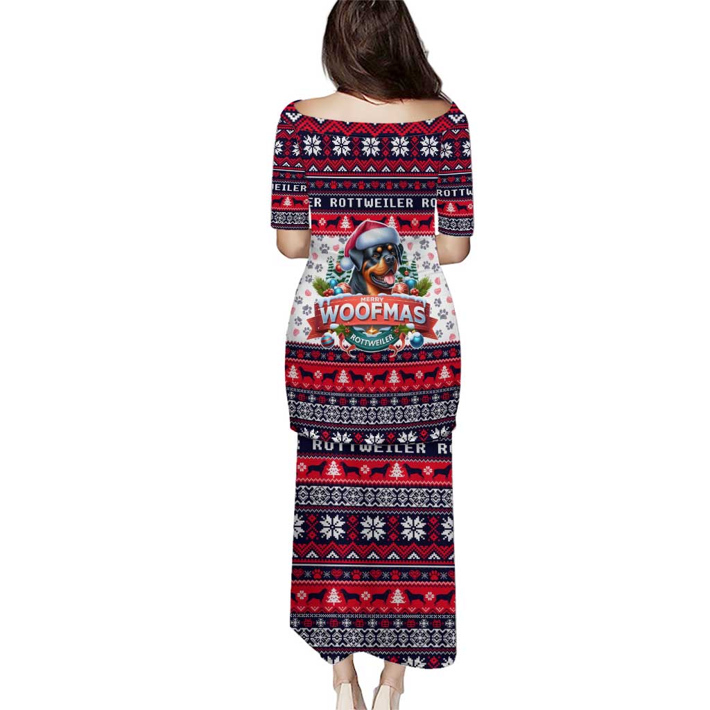 Rottweiler Merry Woofmas Puletasi Christmas Dog Art Style - Wonder Print Shop