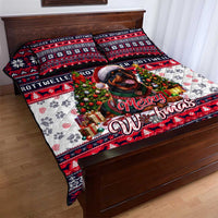 Rottweiler Merry Woofmas Quilt Bed Set Christmas Dog Art Style - Wonder Print Shop
