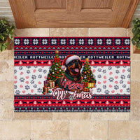 Rottweiler Merry Woofmas Rubber Doormat Christmas Dog Art Style - Wonder Print Shop