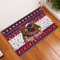 Rottweiler Merry Woofmas Rubber Doormat Christmas Dog Art Style - Wonder Print Shop