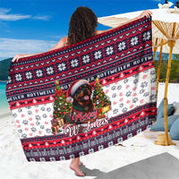 Rottweiler Merry Woofmas Sarong Christmas Dog Art Style - Wonder Print Shop
