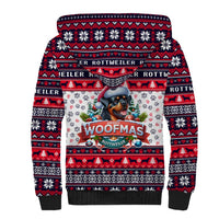Rottweiler Merry Woofmas Sherpa Hoodie Christmas Dog Art Style - Wonder Print Shop