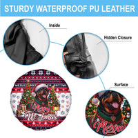 Rottweiler Merry Woofmas Spare Tire Cover Christmas Dog Art Style - Wonder Print Shop