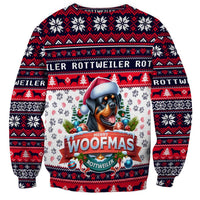 Rottweiler Merry Woofmas Sweatshirt Christmas Dog Art Style - Wonder Print Shop