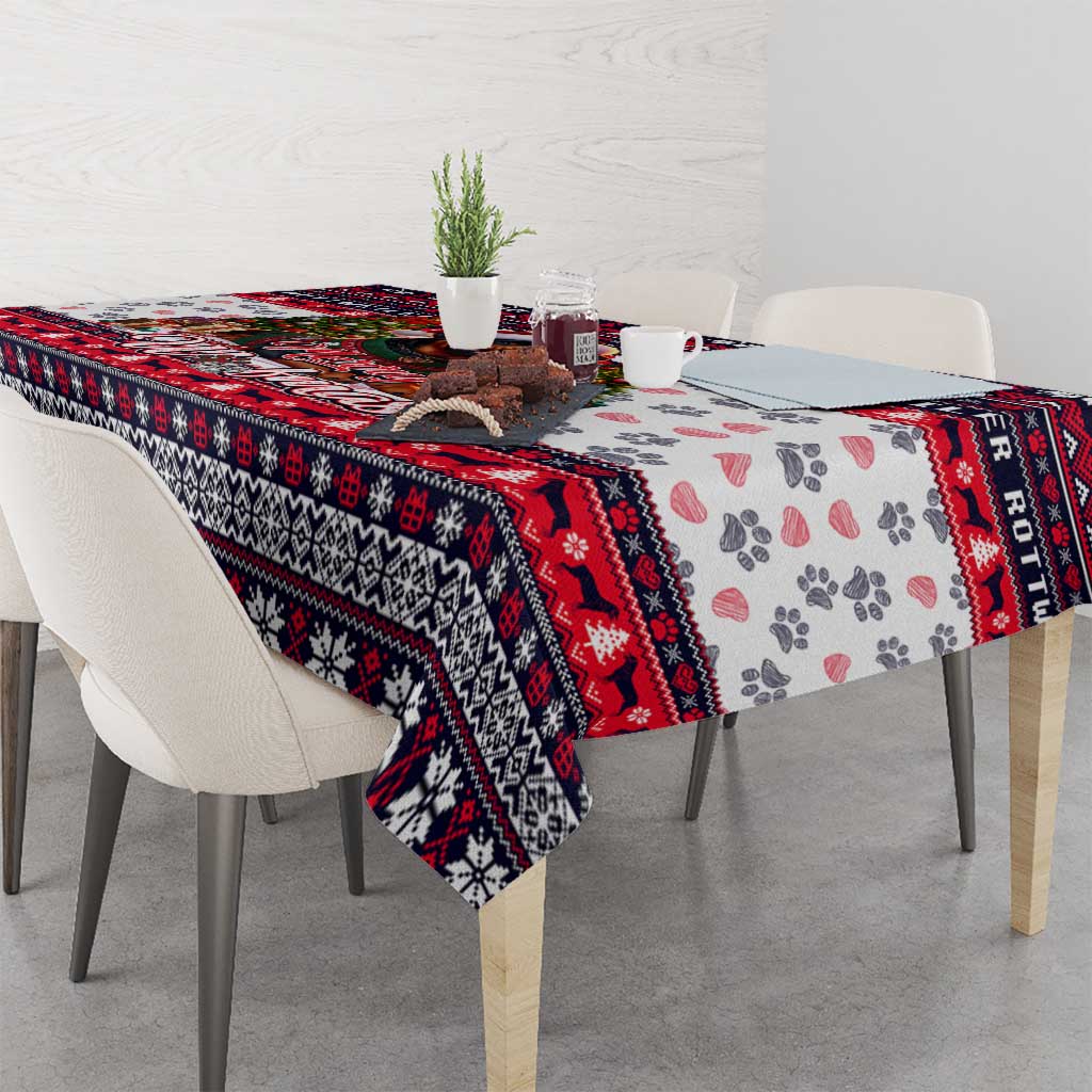 Rottweiler Merry Woofmas Tablecloth Christmas Dog Art Style - Wonder Print Shop