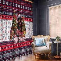 Rottweiler Merry Woofmas Window Curtain Christmas Dog Art Style - Wonder Print Shop