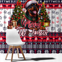 Rottweiler Merry Woofmas Window Curtain Christmas Dog Art Style - Wonder Print Shop