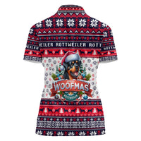 Rottweiler Merry Woofmas Women Polo Shirt Christmas Dog Art Style - Wonder Print Shop