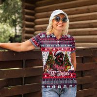 Rottweiler Merry Woofmas Women Polo Shirt Christmas Dog Art Style - Wonder Print Shop