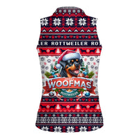 Rottweiler Merry Woofmas Women Sleeveless Polo Shirt Christmas Dog Art Style - Wonder Print Shop