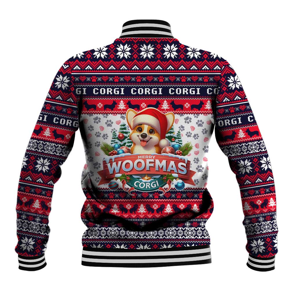 Corgi Merry Woofmas Baseball Jacket Christmas Dog Art Style - Wonder Print Shop