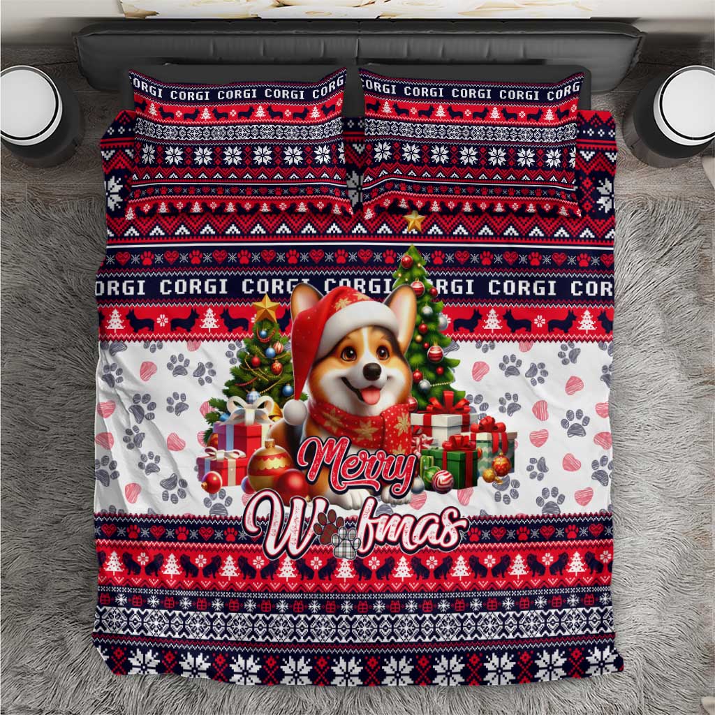 Corgi Merry Woofmas Bedding Set Christmas Dog Art Style - Wonder Print Shop