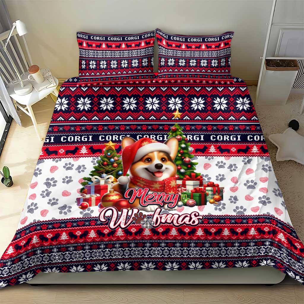 Corgi Merry Woofmas Bedding Set Christmas Dog Art Style - Wonder Print Shop