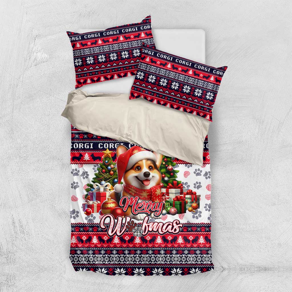 Corgi Merry Woofmas Bedding Set Christmas Dog Art Style - Wonder Print Shop