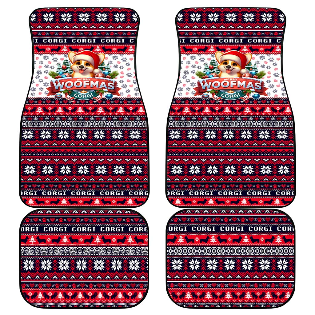 Corgi Merry Woofmas Car Mats Christmas Dog Art Style - Wonder Print Shop