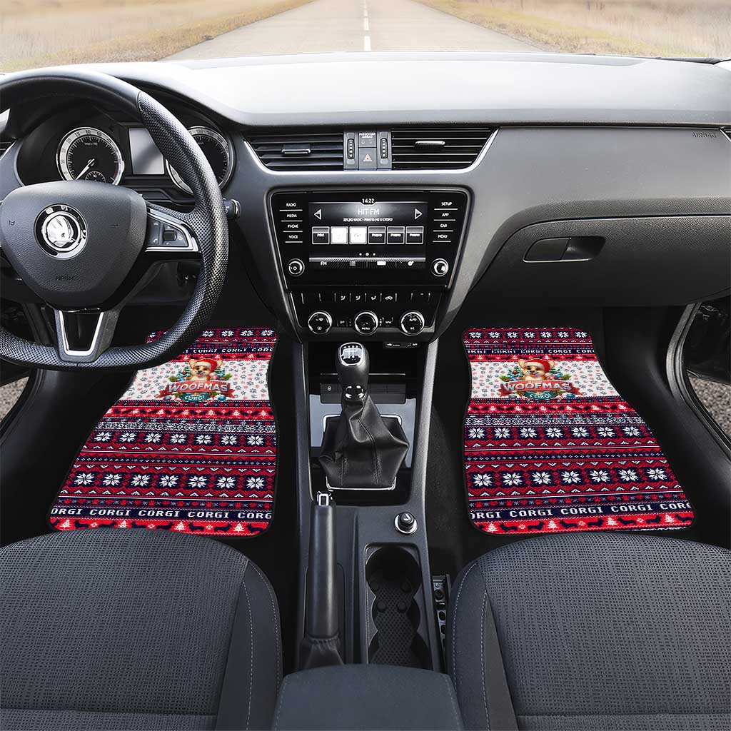 Corgi Merry Woofmas Car Mats Christmas Dog Art Style - Wonder Print Shop