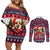 Corgi Merry Woofmas Couples Matching Off Shoulder Short Dress and Long Sleeve Button Shirt Christmas Dog Art Style - Wonder Print Shop