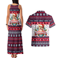 Corgi Merry Woofmas Couples Matching Tank Maxi Dress and Hawaiian Shirt Christmas Dog Art Style - Wonder Print Shop