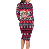 Corgi Merry Woofmas Family Matching Long Sleeve Bodycon Dress and Hawaiian Shirt Christmas Dog Art Style - Wonder Print Shop