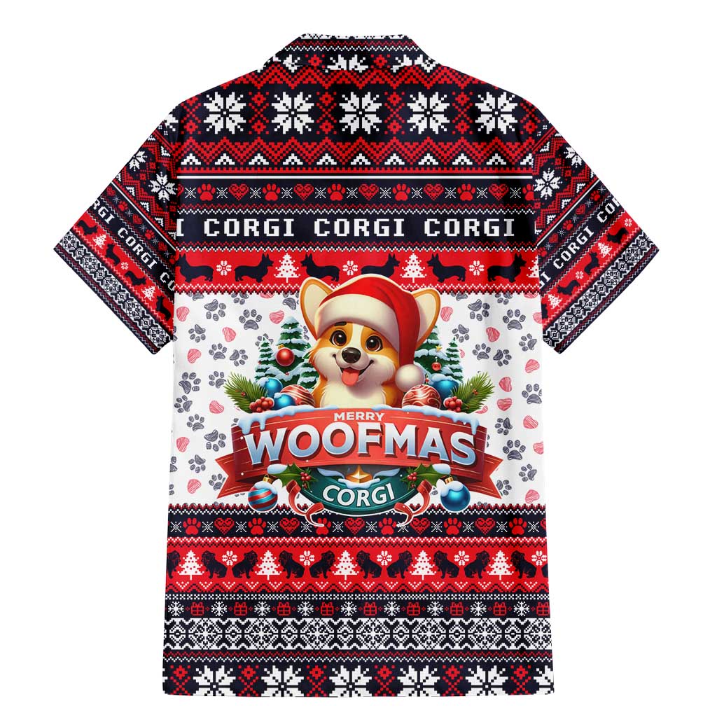 Corgi Merry Woofmas Family Matching Mermaid Dress and Hawaiian Shirt Christmas Dog Art Style - Wonder Print Shop
