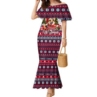 Corgi Merry Woofmas Family Matching Mermaid Dress and Hawaiian Shirt Christmas Dog Art Style - Wonder Print Shop
