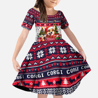 Corgi Merry Woofmas Family Matching Off Shoulder Maxi Dress and Hawaiian Shirt Christmas Dog Art Style - Wonder Print Shop
