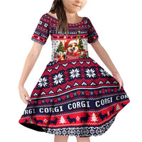 Corgi Merry Woofmas Family Matching Off Shoulder Short Dress and Hawaiian Shirt Christmas Dog Art Style - Wonder Print Shop