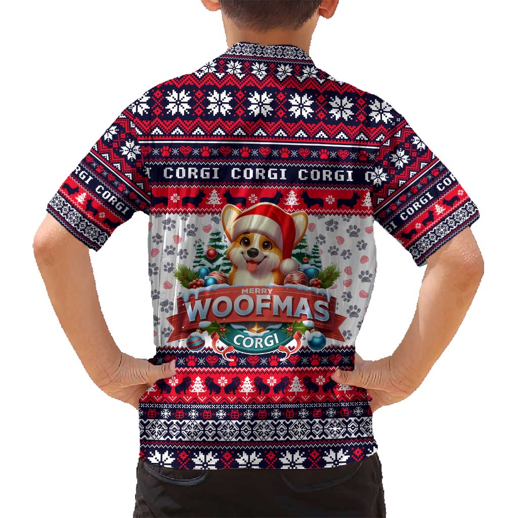 Corgi Merry Woofmas Family Matching Summer Maxi Dress and Hawaiian Shirt Christmas Dog Art Style - Wonder Print Shop