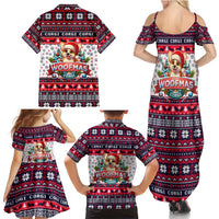 Corgi Merry Woofmas Family Matching Summer Maxi Dress and Hawaiian Shirt Christmas Dog Art Style - Wonder Print Shop