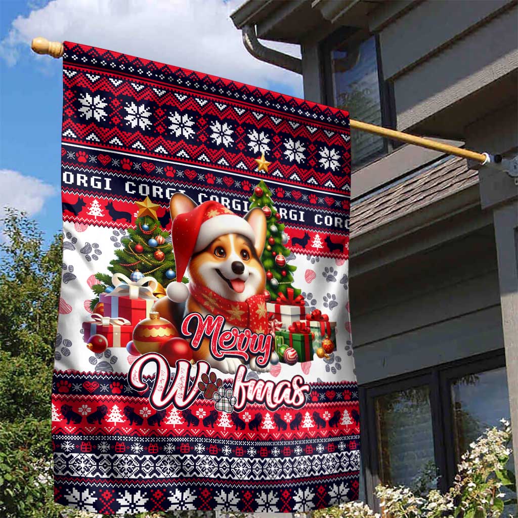 Corgi Merry Woofmas Garden Flag Christmas Dog Art Style - Wonder Print Shop