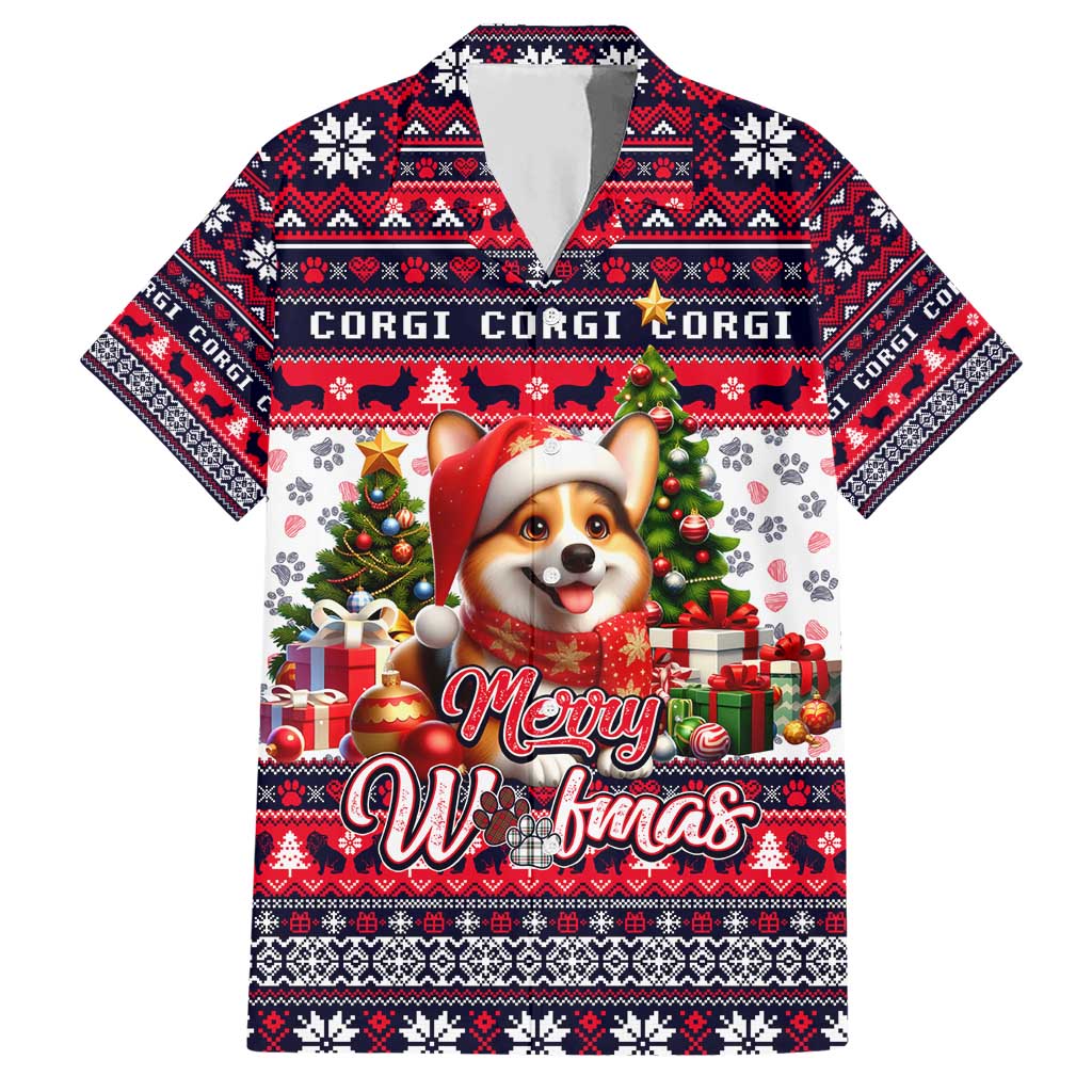 Corgi Merry Woofmas Hawaiian Shirt Christmas Dog Art Style - Wonder Print Shop