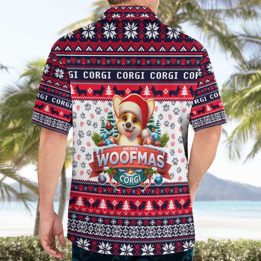 Corgi Merry Woofmas Hawaiian Shirt Christmas Dog Art Style - Wonder Print Shop