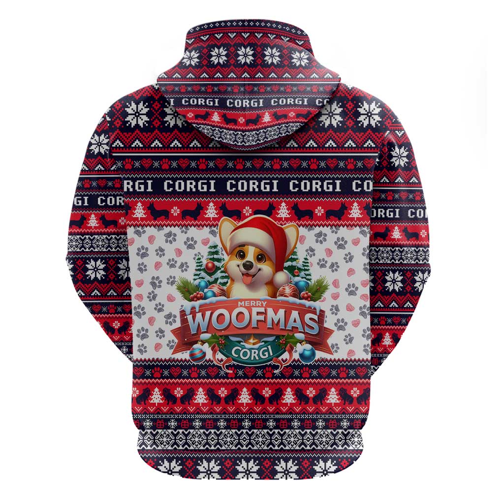 Corgi Merry Woofmas Hoodie Christmas Dog Art Style - Wonder Print Shop