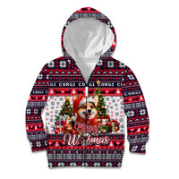 Corgi Merry Woofmas Kid Hoodie Christmas Dog Art Style - Wonder Print Shop