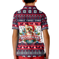 Corgi Merry Woofmas Kid Polo Shirt Christmas Dog Art Style - Wonder Print Shop