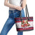 Corgi Merry Woofmas Leather Tote Bag Christmas Dog Art Style - Wonder Print Shop