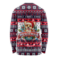 Corgi Merry Woofmas Long Sleeve Shirt Christmas Dog Art Style - Wonder Print Shop