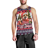 Corgi Merry Woofmas Men Tank Top Christmas Dog Art Style - Wonder Print Shop