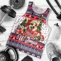 Corgi Merry Woofmas Men Tank Top Christmas Dog Art Style - Wonder Print Shop