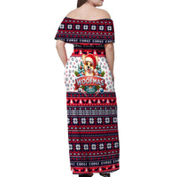 Corgi Merry Woofmas Off Shoulder Maxi Dress Christmas Dog Art Style - Wonder Print Shop