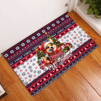 Corgi Merry Woofmas Rubber Doormat Christmas Dog Art Style - Wonder Print Shop