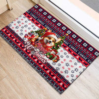 Corgi Merry Woofmas Rubber Doormat Christmas Dog Art Style - Wonder Print Shop