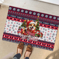Corgi Merry Woofmas Rubber Doormat Christmas Dog Art Style - Wonder Print Shop