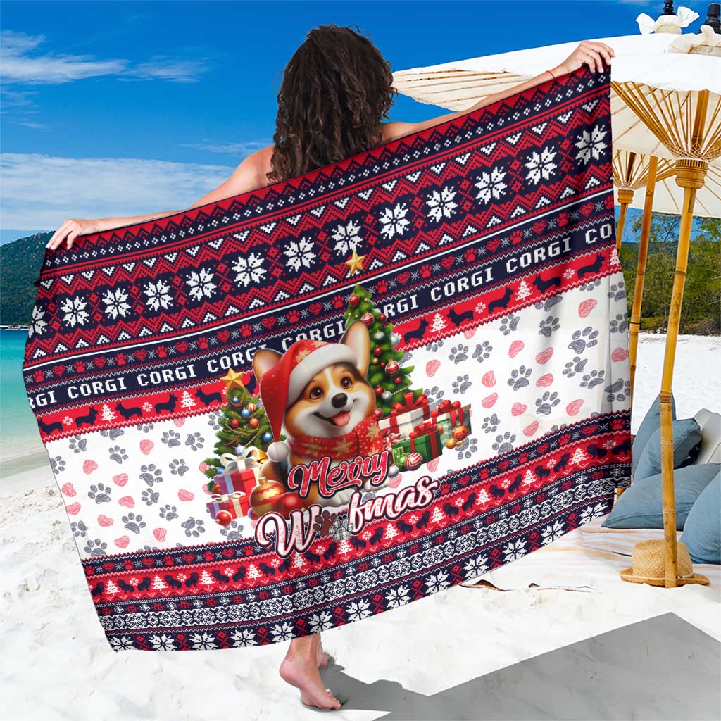 Corgi Merry Woofmas Sarong Christmas Dog Art Style - Wonder Print Shop