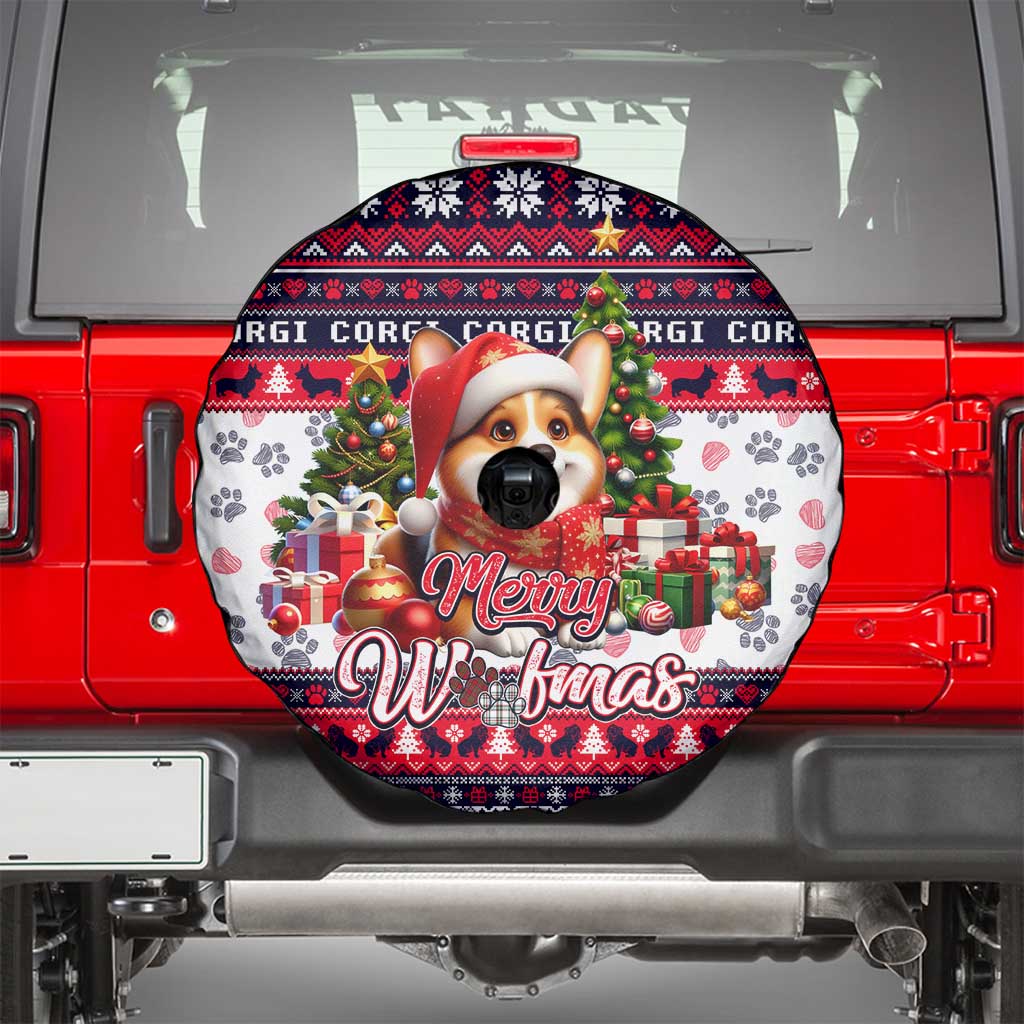 Corgi Merry Woofmas Spare Tire Cover Christmas Dog Art Style - Wonder Print Shop