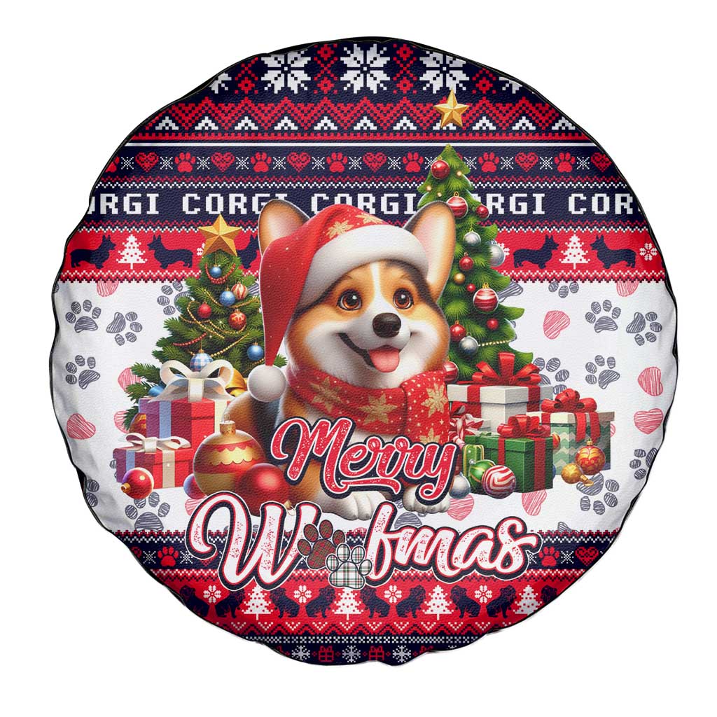 Corgi Merry Woofmas Spare Tire Cover Christmas Dog Art Style - Wonder Print Shop