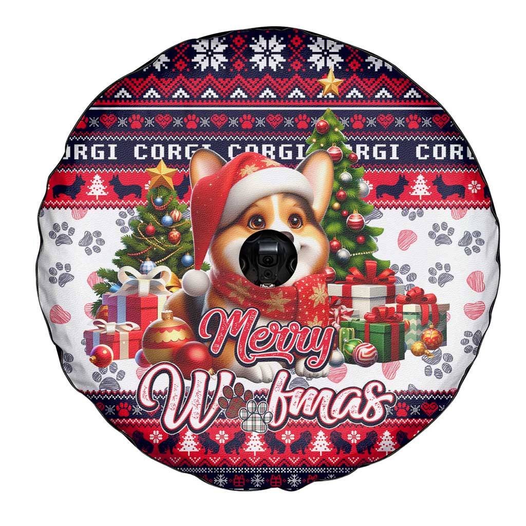 Corgi Merry Woofmas Spare Tire Cover Christmas Dog Art Style - Wonder Print Shop