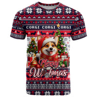 Corgi Merry Woofmas T Shirt Christmas Dog Art Style - Wonder Print Shop