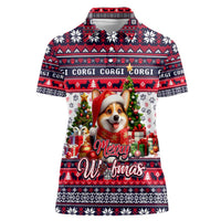 Corgi Merry Woofmas Women Polo Shirt Christmas Dog Art Style - Wonder Print Shop