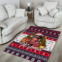 Dachshund Merry Woofmas Area Rug Christmas Dog Art Style - Wonder Print Shop